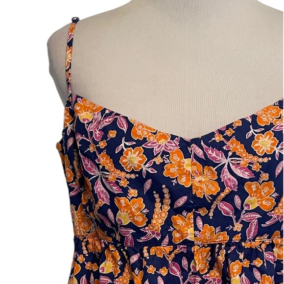 J. Crew Flowy Cotton Poplin Camisole Women's Large Painted Block Print Flowy Top - Picture 3 of 10